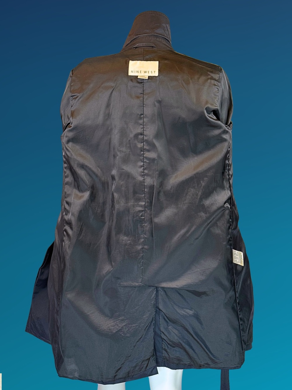 Vintage Y2K NINE WEST  Black Minimalist Mini Trench Coat 2004 | S - Picture 16 of 16